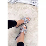 Women's Sparkly Diamante Sliders