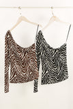 Zebra Print One Shoulder Top