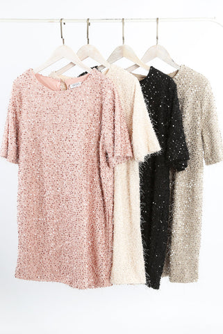 Mohair Sequin Shift Dress