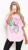 Love Slogan Oversized T-Shirt