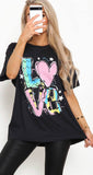 Love Slogan Oversized T-Shirt