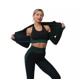 3PCS High Waist Anti-Cellulite Women Gym Suites Set