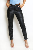 Metallic Cargo Trousers With Elasticated Cuff