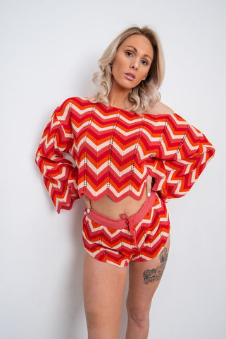 Aztec Multi Zig Zag Short Lounge Set