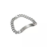 Men's Stainless Steel Square Bracelet in Silver Tone
