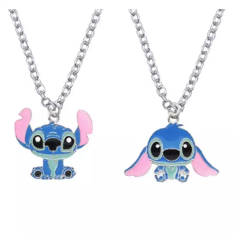 Lilo and Stitch Ohana Enamel Silver Pendant Necklace