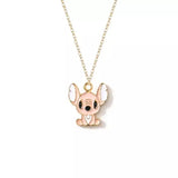 Lilo and Stitch Ohana Enamel Gold Tone Pendant Necklace