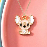 Lilo and Stitch Ohana Enamel Gold Tone Pendant Necklace