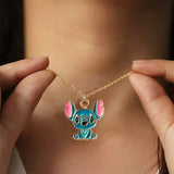 Lilo and Stitch Ohana Enamel Gold Tone Pendant Necklace