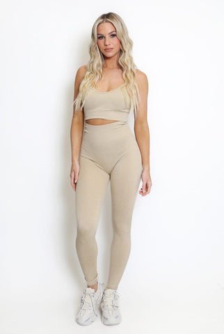 Strappy Crop Tops and Leggings Gym Set