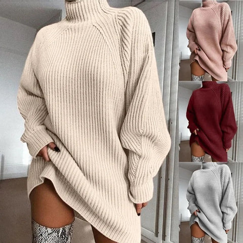 Turtleneck Oversized Jumper Dress