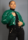 High Shine Cropped Puffer Jacket