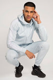 White and Aqua MX Striped Hooded Tracksuit