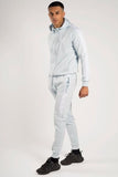 White and Aqua MX Striped Hooded Tracksuit