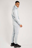 White and Aqua MX Striped Hooded Tracksuit