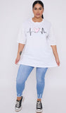 Plus Size Small Heart Print T-Shirt