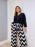 Striped Wide Leg Trousers