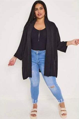 Plus Size Lightweight Blazer with Pockets