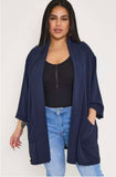 Plus Size Lightweight Blazer with Pockets