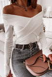 Off Shoulder Bandage Rib Top