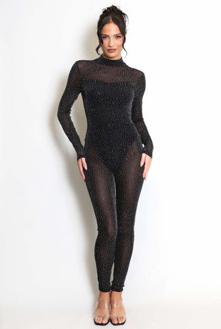 Studs Embellished Cut Out Jumpsuit