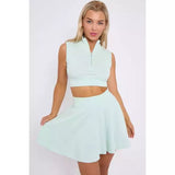 Crop Zip Top and Skirt Co-ord Set