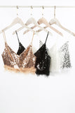 Sequin Feather Crop Top