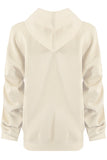 Ruched Sleeve Pocketed Hoodie