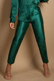 Tailored Belted Trousers In Satin