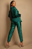 Tailored Belted Trousers In Satin