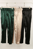 Tailored Belted Trousers In Satin