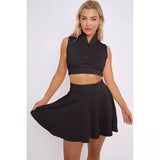 Crop Zip Top and Skirt Co-ord Set