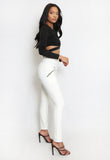 High Waist Visible Seam Jeggings