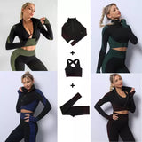 3PCS High Waist Anti-Cellulite Women Gym Suites Set