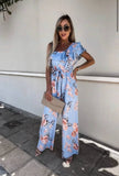 Floral Ruffle Jumpsuit Wide Leg