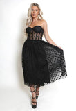 Polka Dot Netted Bandeau Dress