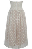 Polka Dot Netted Bandeau Dress