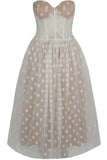 Polka Dot Netted Bandeau Dress