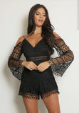 Crochet Lined Cold Shoulder Playsuit