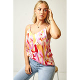 Abstract Satin Cami Top