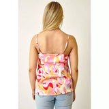 Abstract Satin Cami Top